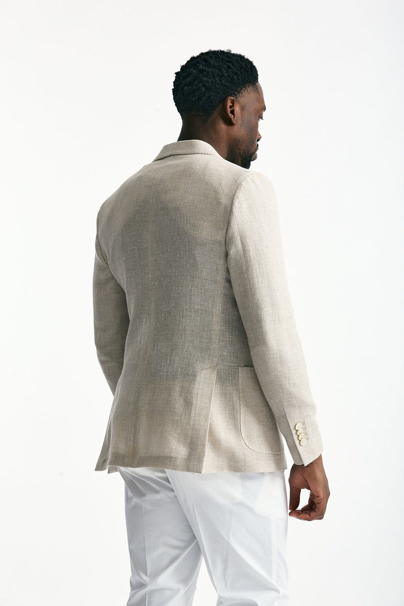 Giacca monopetto lino e lana beige men Lardini - 3