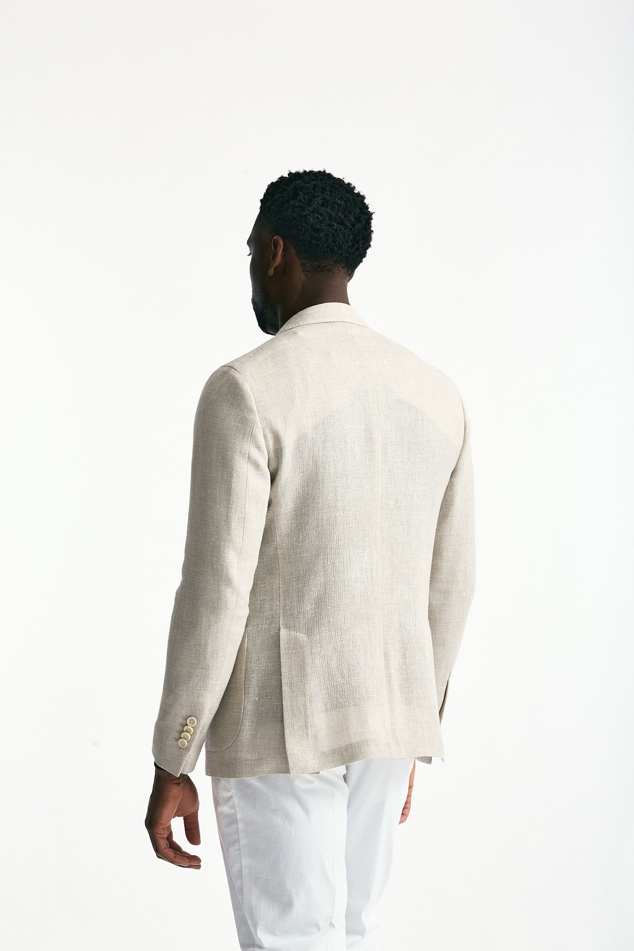 Giacca monopetto lino e lana beige men Lardini - 4