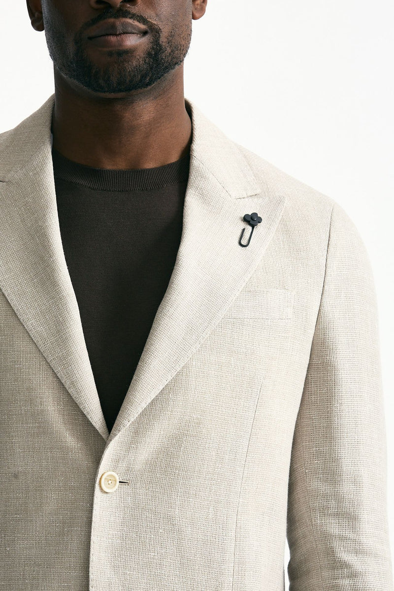 Giacca monopetto lino e lana beige men Lardini - 6
