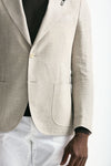 Giacca monopetto lino e lana beige men Lardini - 7