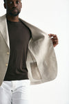 Giacca monopetto lino e lana beige men Lardini - 8