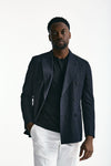 Giacca doppiopetto in cotone e lino Blu denim men Lardini - 1