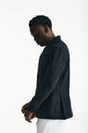 Giacca doppiopetto in cotone e lino Blu denim men Lardini - 6