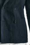 Giacca doppiopetto in cotone e lino Blu denim men Lardini - 8