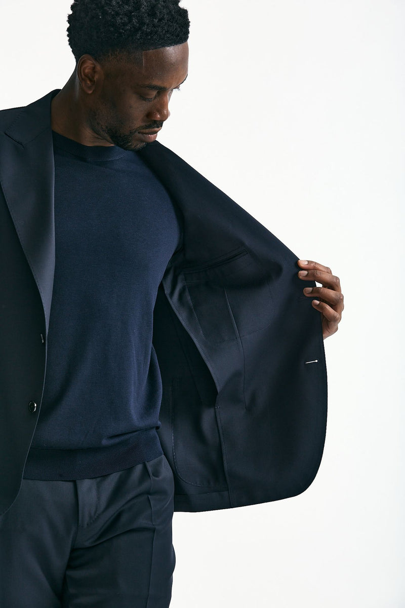Abito monopetto in lana blu men Lardini - 7