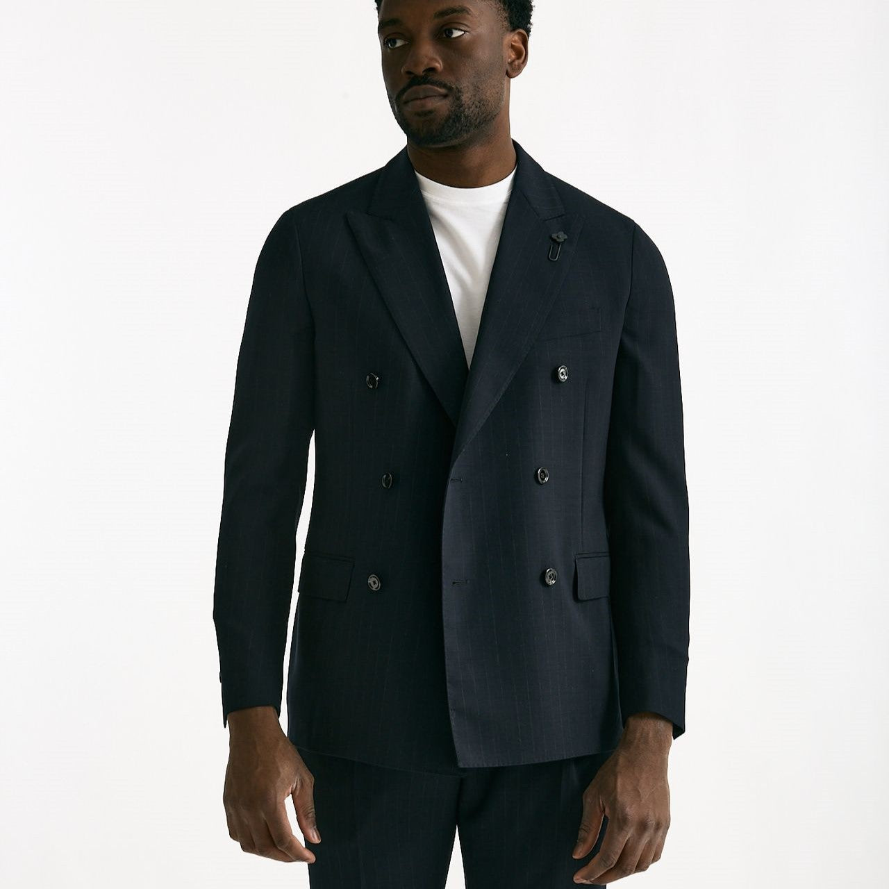 Abito doppiopetto blu gessato men Lardini - 9