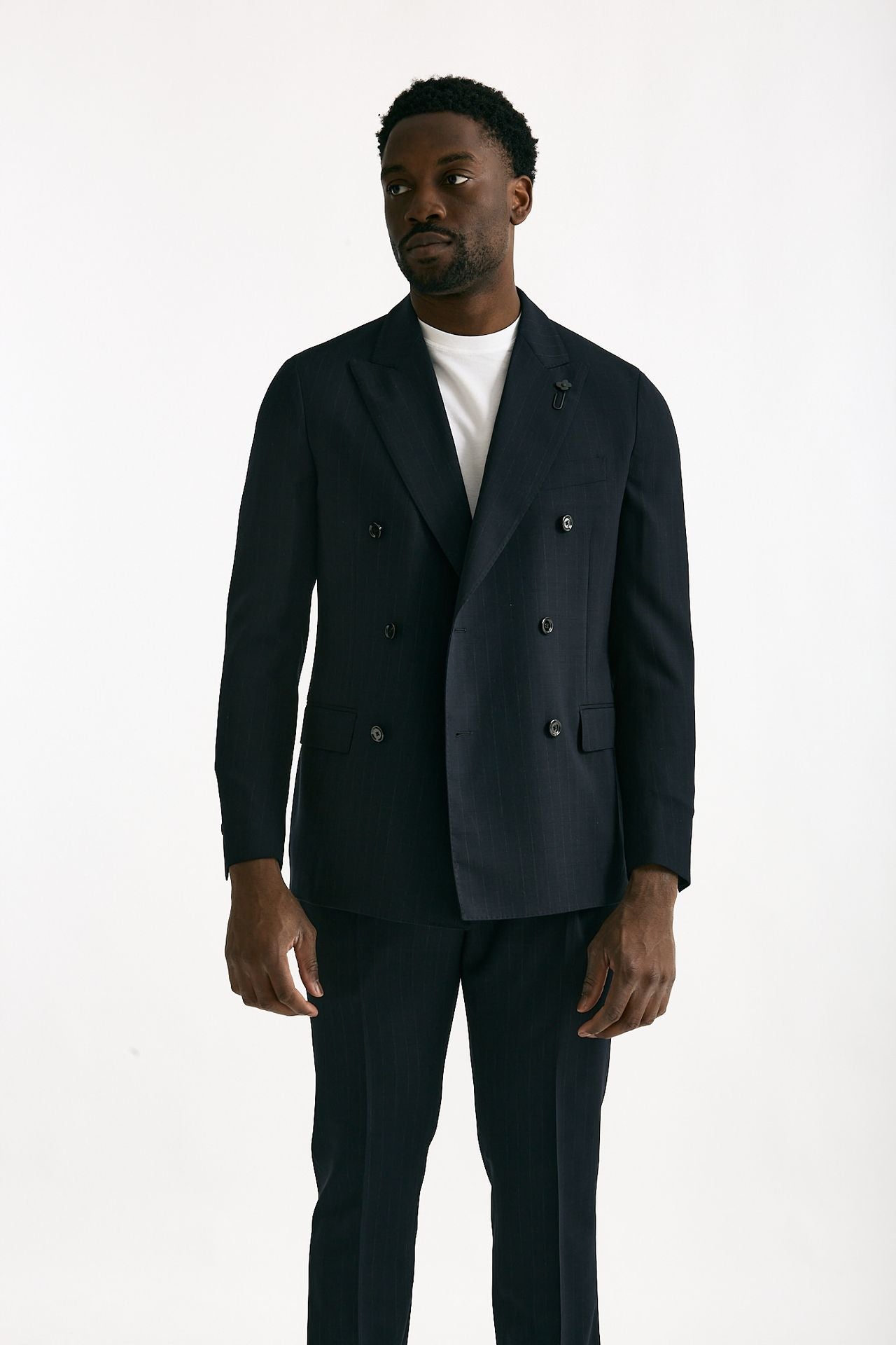 Abito doppiopetto blu gessato men Lardini - 1