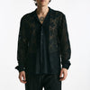 Camicia traforata in viscosa nero men Marsēm - 6