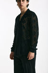 Camicia traforata in viscosa nero men Marsēm - 4