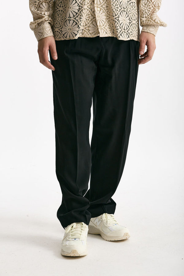 Pantalone viscosa e poliestere nero men Marsēm