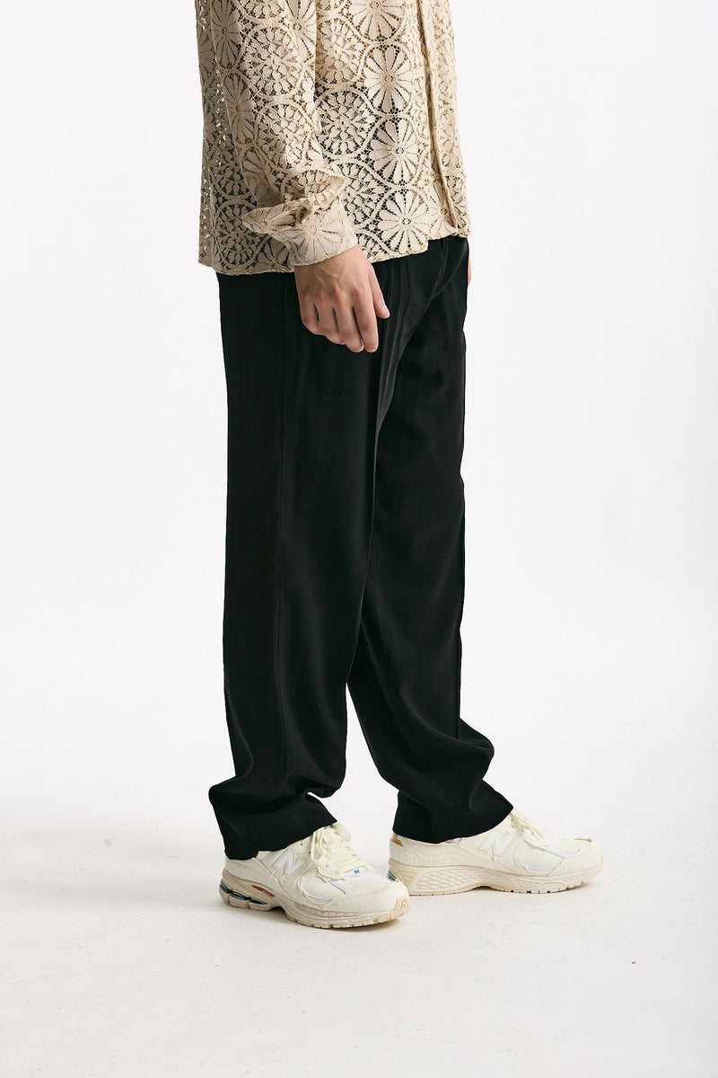 Pantalone viscosa e poliestere nero men Marsēm - 2