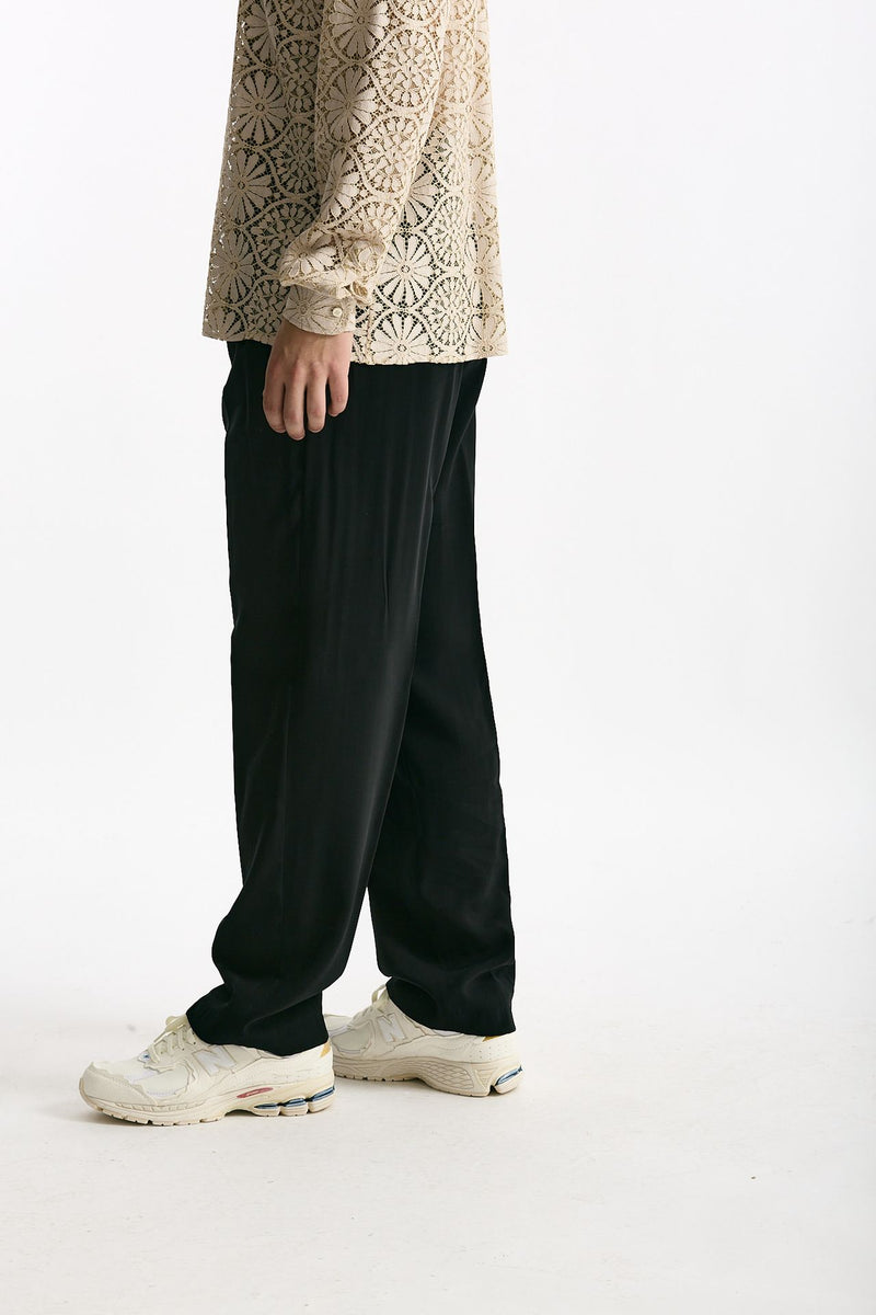 Pantalone viscosa e poliestere nero men Marsēm - 3
