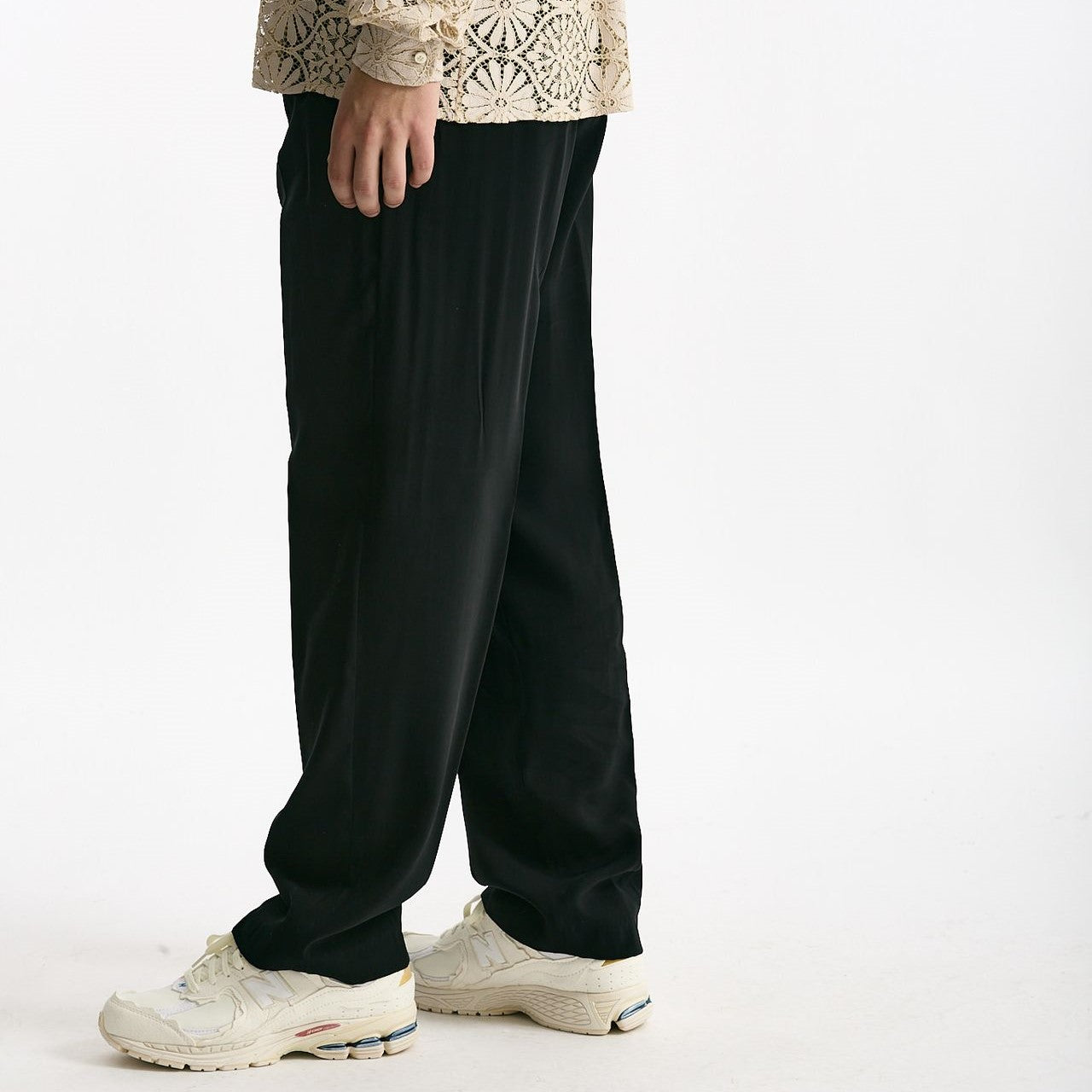 Pantalone viscosa e poliestere nero men Marsēm - 8