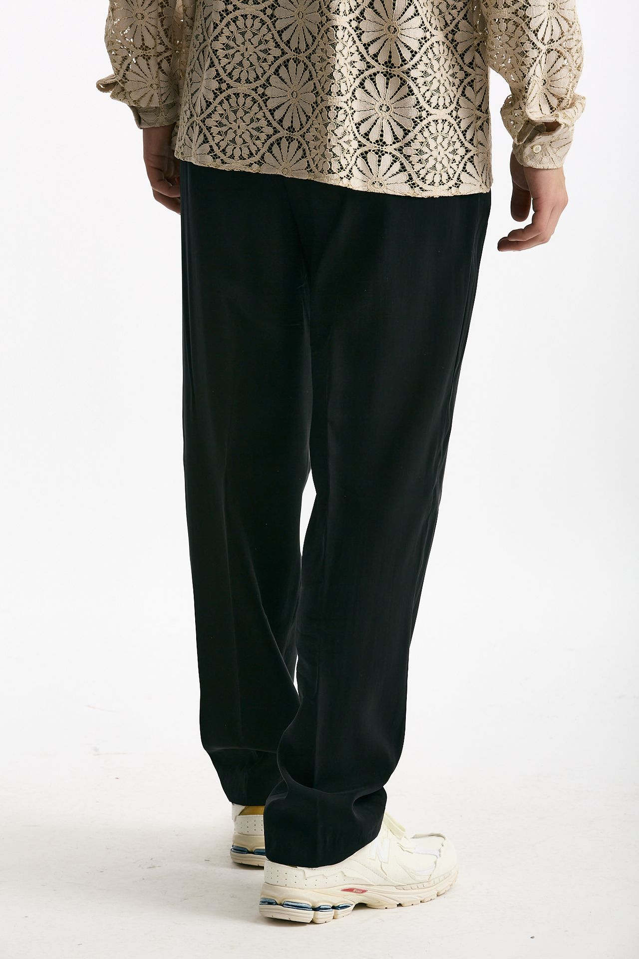 Pantalone viscosa e poliestere nero men Marsēm - 4