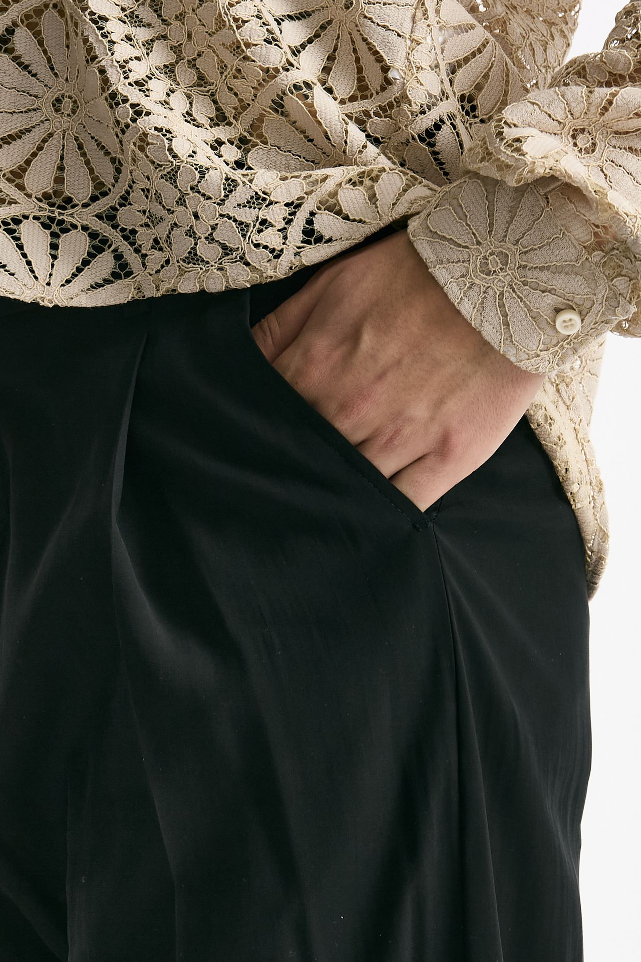 Pantalone viscosa e poliestere nero men Marsēm - 5