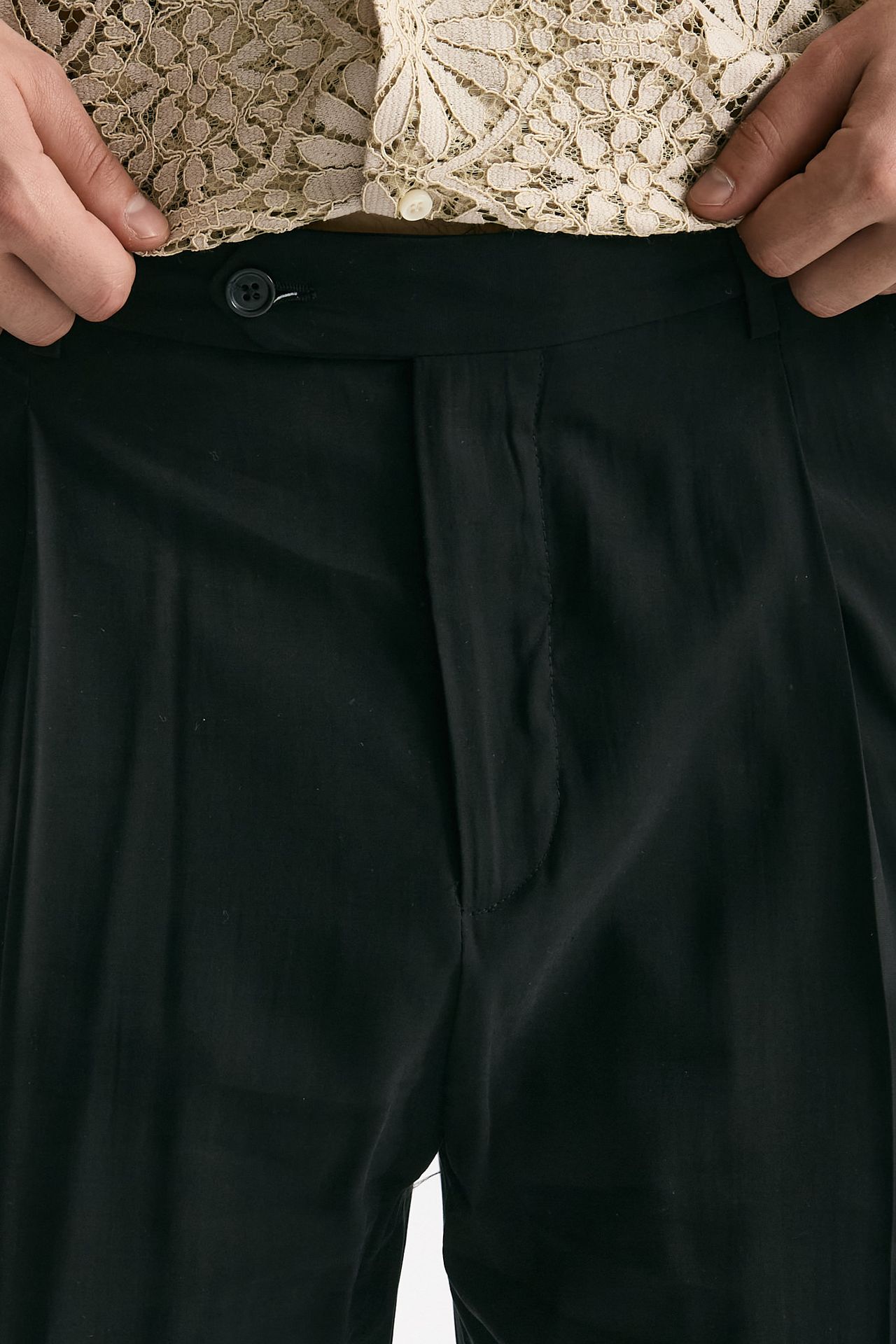 Pantalone viscosa e poliestere nero men Marsēm - 6