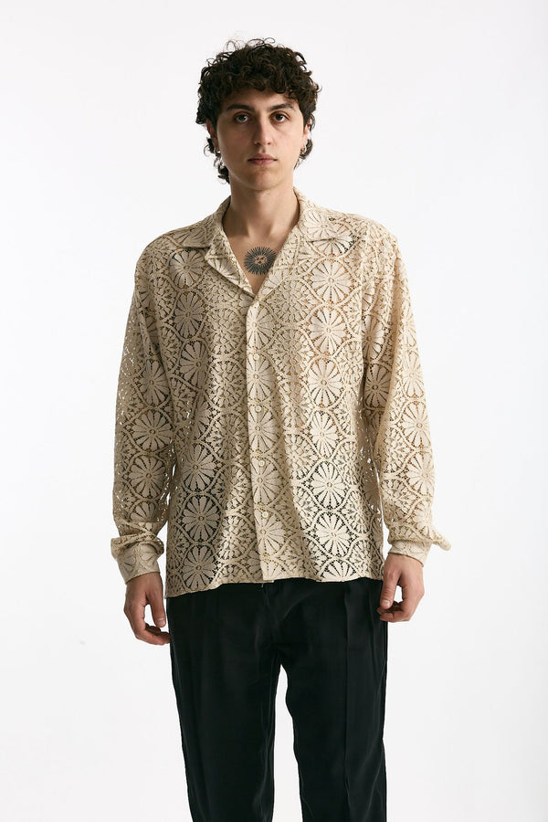 Camicia in viscosa cammello men Marsēm