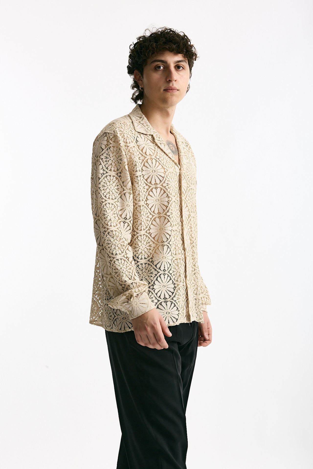 Camicia in viscosa cammello men Marsēm - 3