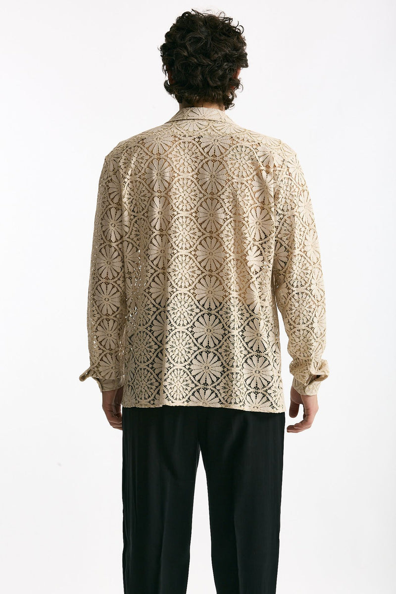 Camicia in viscosa cammello men Marsēm - 4