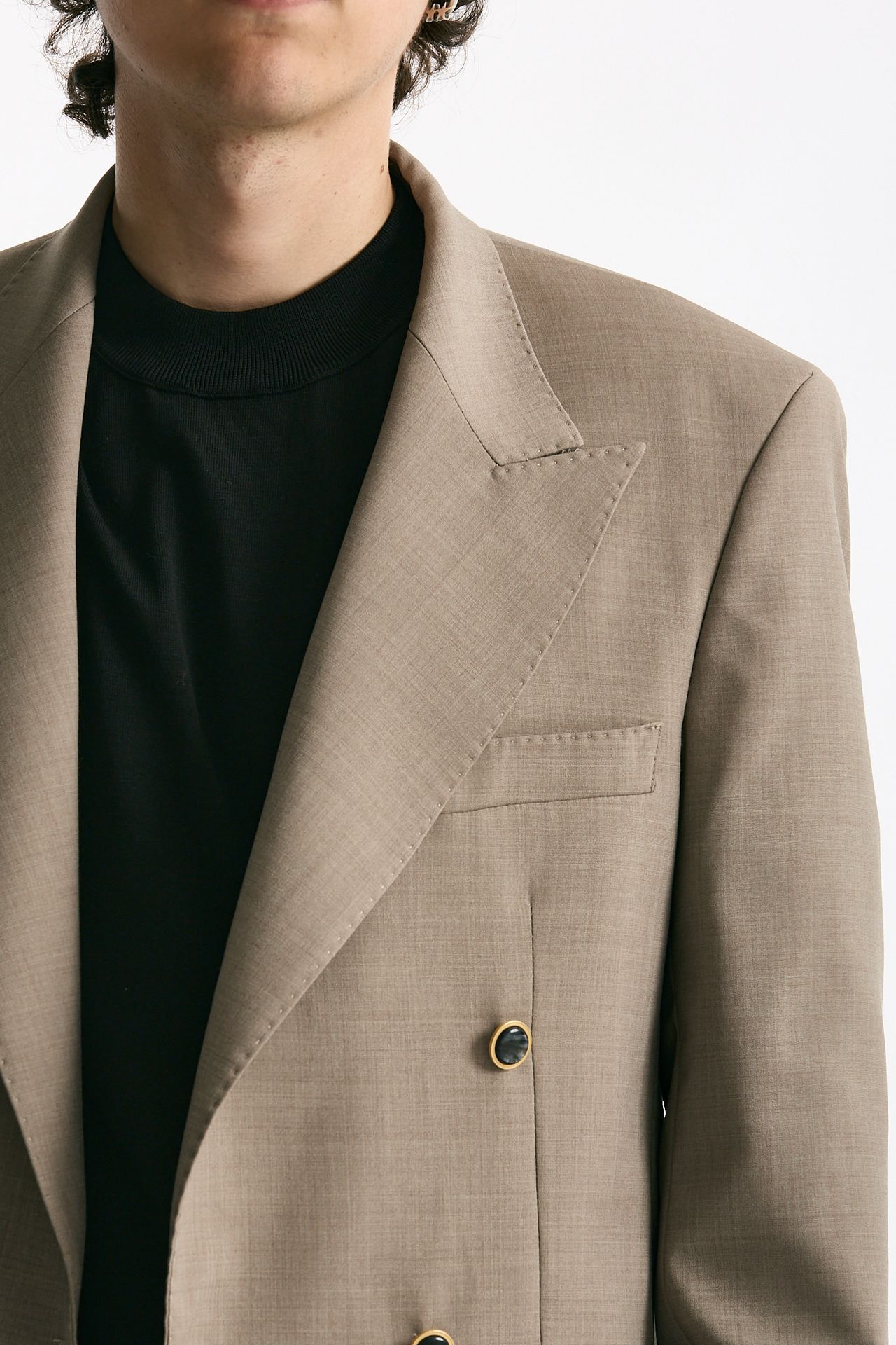 Giacca doppiopetto beige men Marsēm - 8