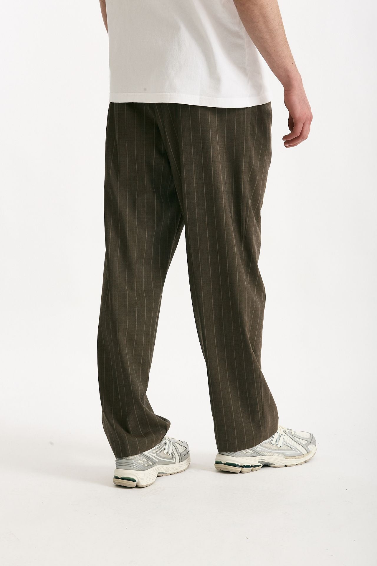Pantalone lana ferma marrone gessato men Marsēm - 4