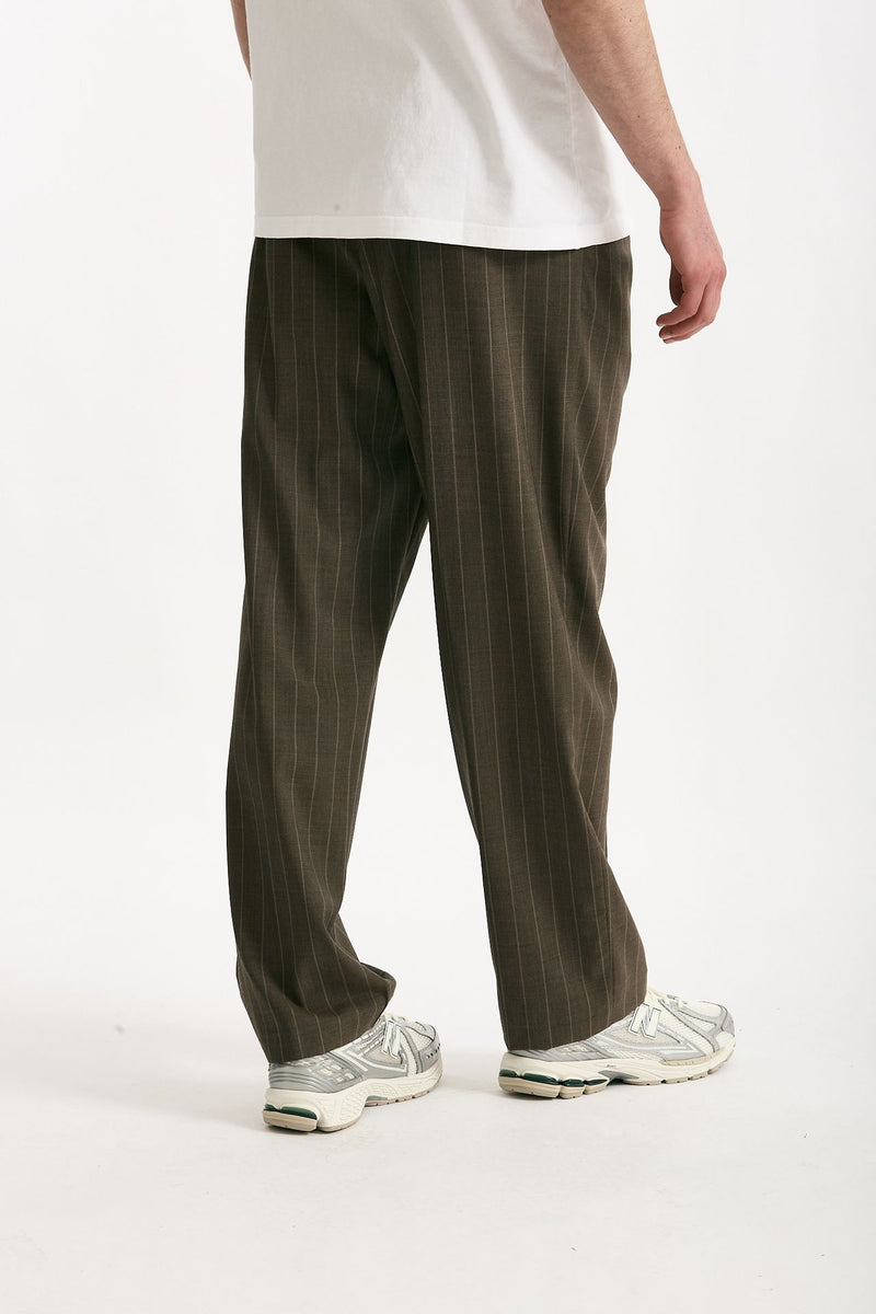 Pantalone lana ferma marrone gessato men Marsēm - 4