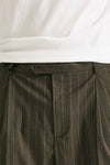 Pantalone lana ferma marrone gessato men Marsēm - 5