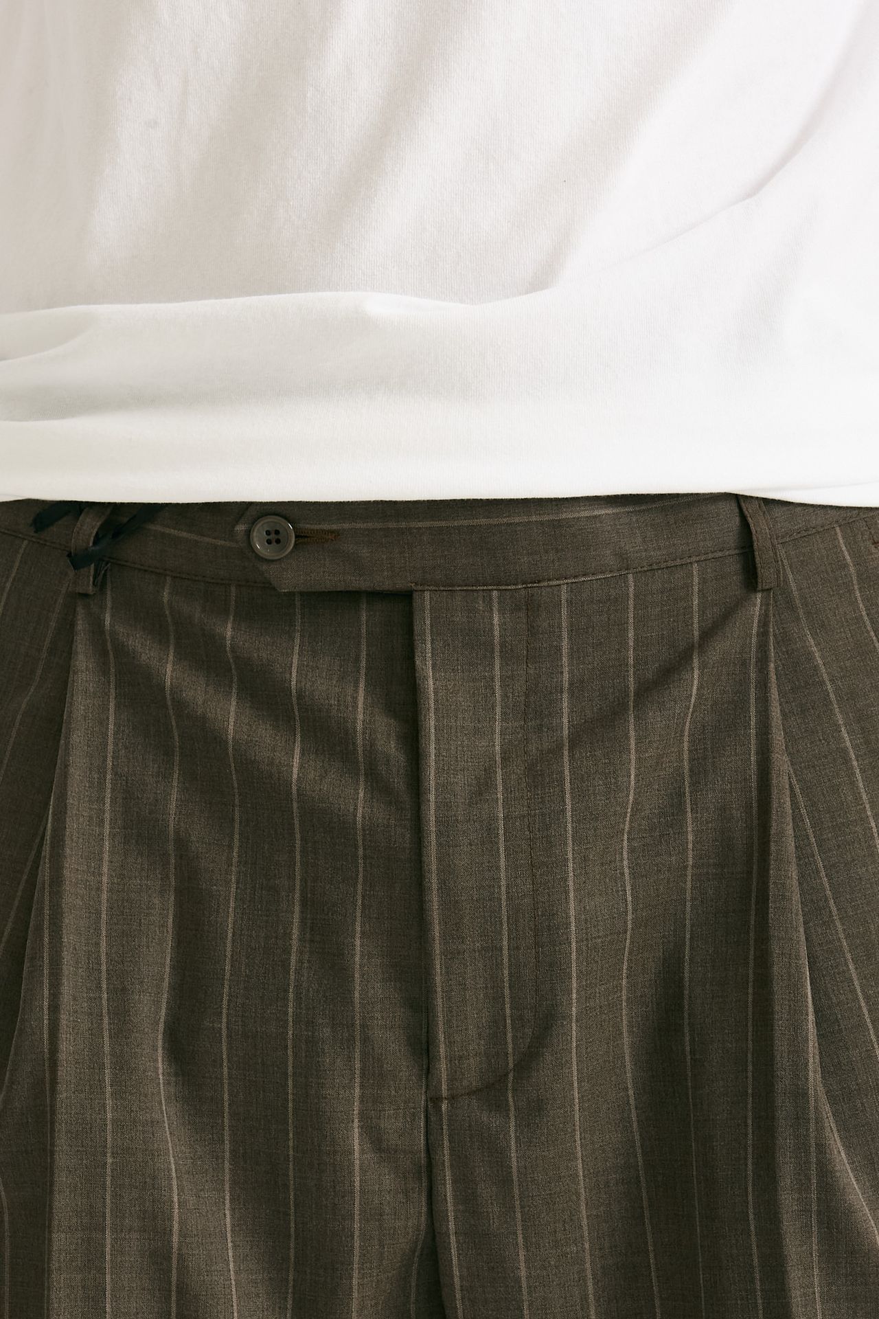 Pantalone lana ferma marrone gessato men Marsēm - 5