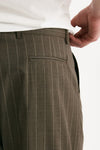 Pantalone lana ferma marrone gessato men Marsēm - 7