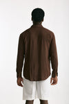 Camicia in viscosa marrone men Marsēm - 3