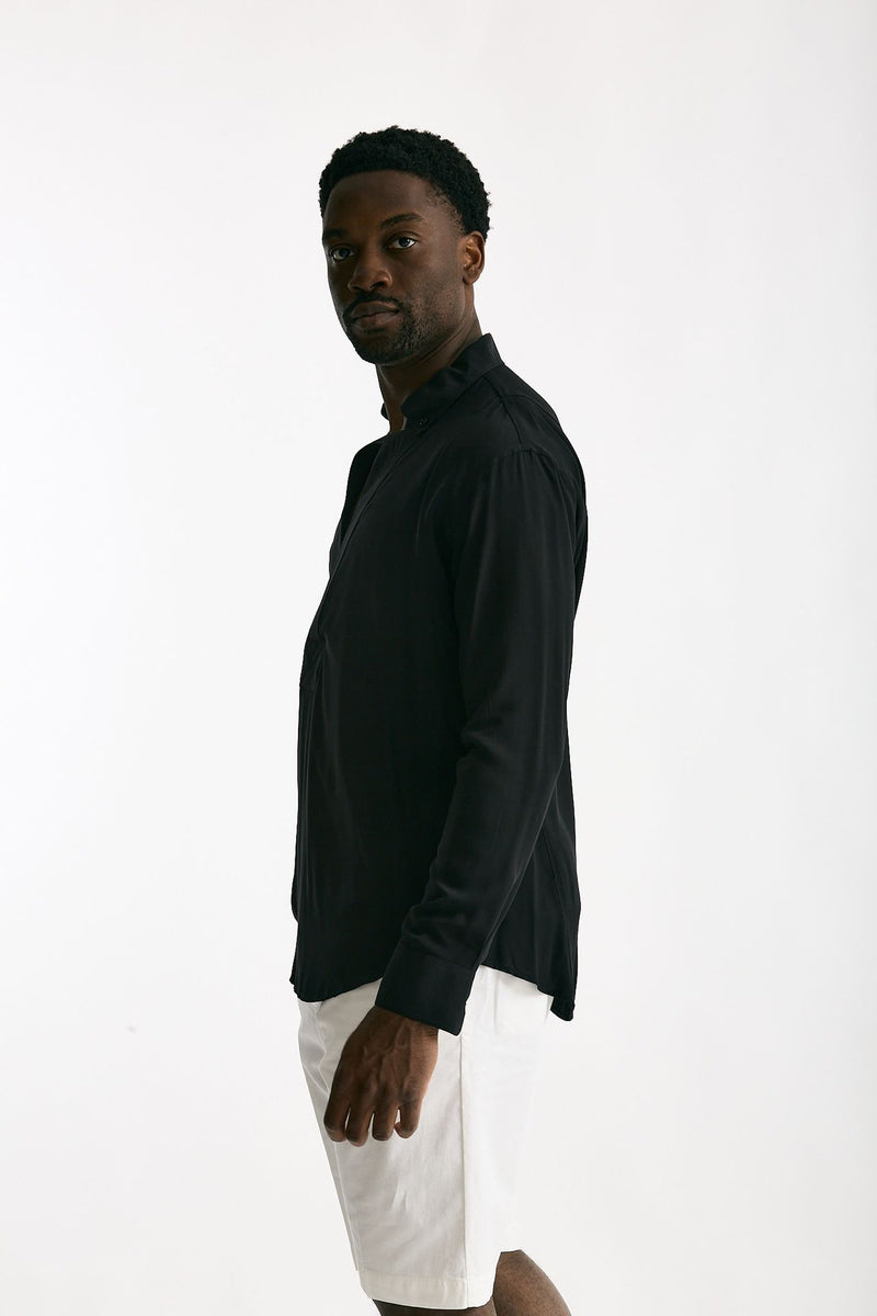 Camicia in viscosa nero men Marsēm - 2
