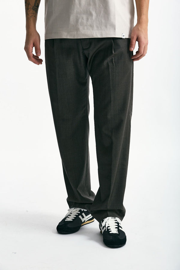 Pantalone FOLD 2 in lana stretch marrone/grigio men Nine in the morning