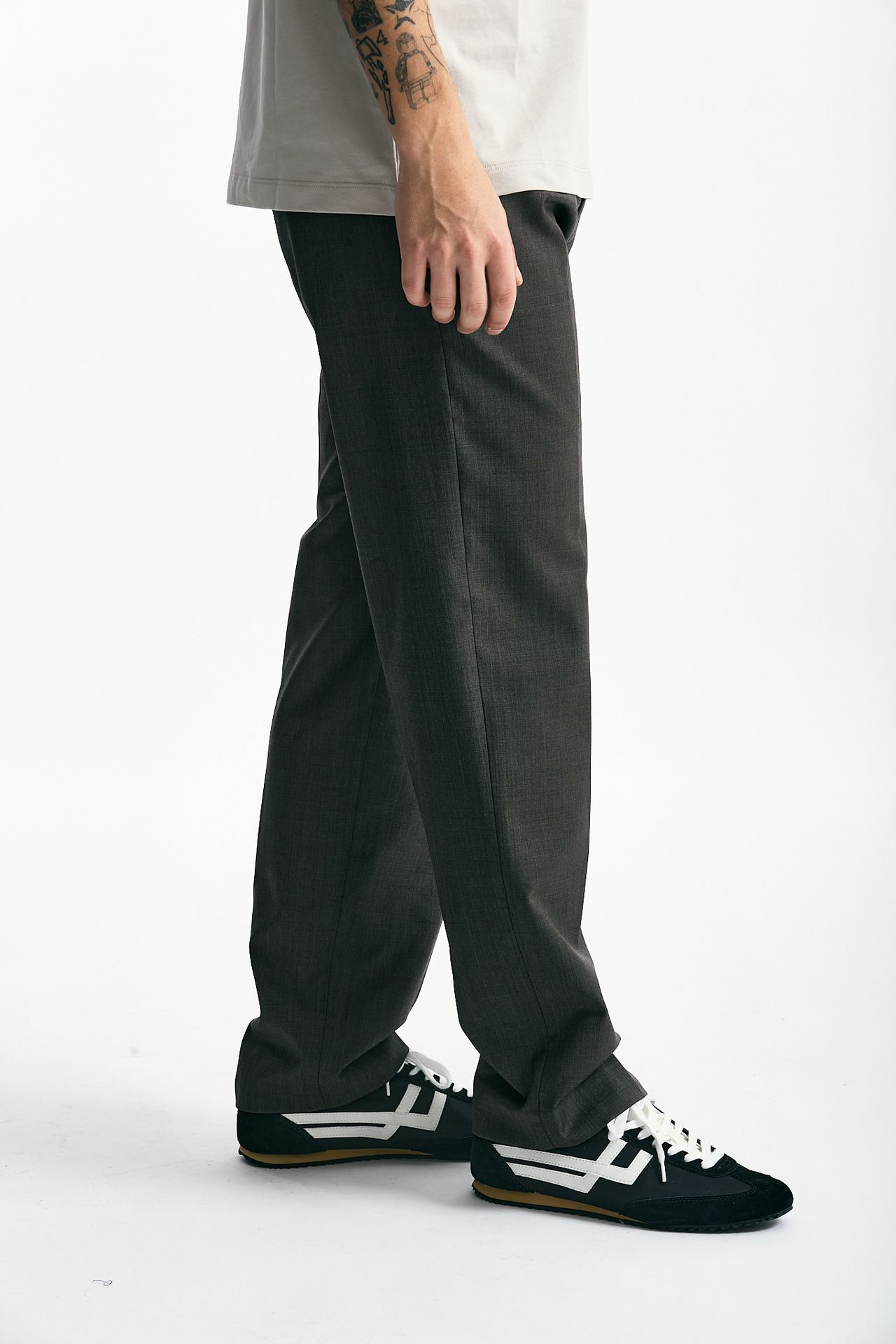 Pantalone FOLD 2 in lana stretch marrone/grigio men Nine in the morning - 2