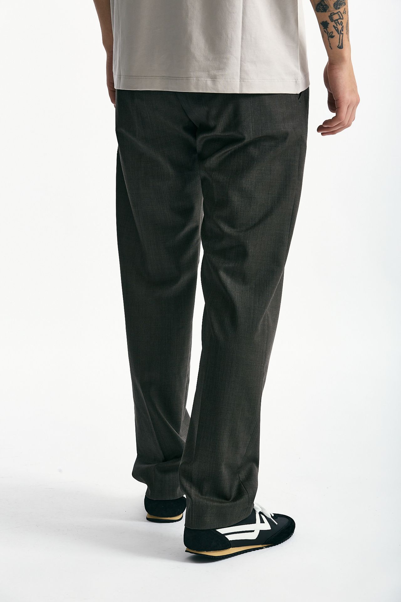 Pantalone FOLD 2 in lana stretch marrone/grigio men Nine in the morning - 3