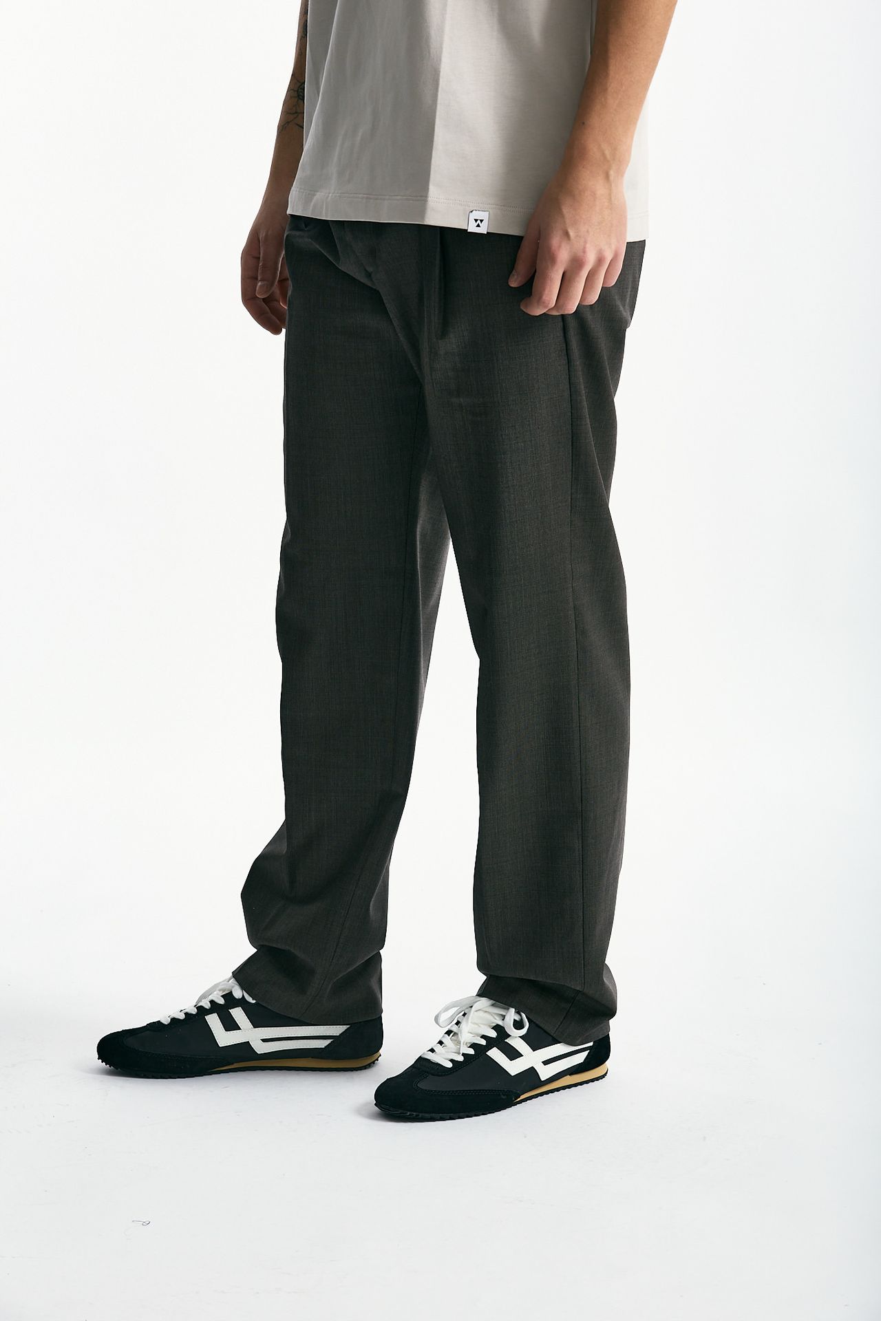 Pantalone FOLD 2 in lana stretch marrone/grigio men Nine in the morning - 4
