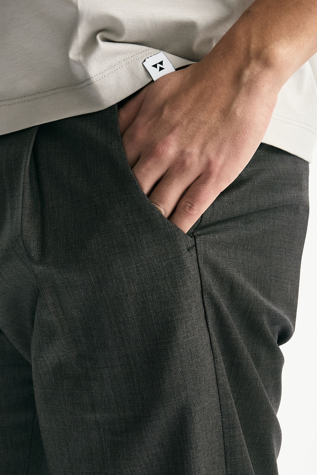 Pantalone FOLD 2 in lana stretch marrone/grigio men Nine in the morning - 5