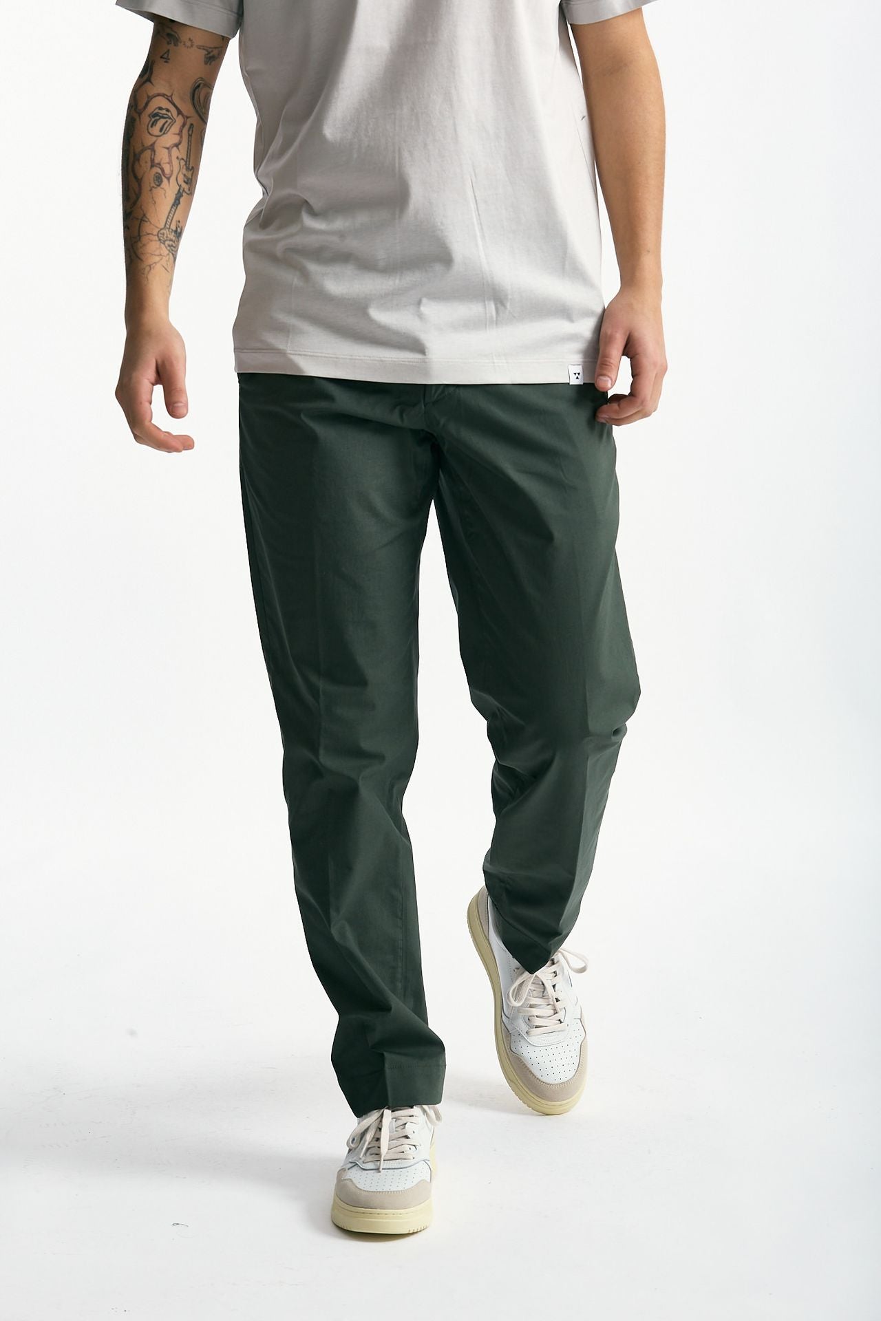 Pantalone GIOVE in cotone stretch verde men Nine in the morning - 2