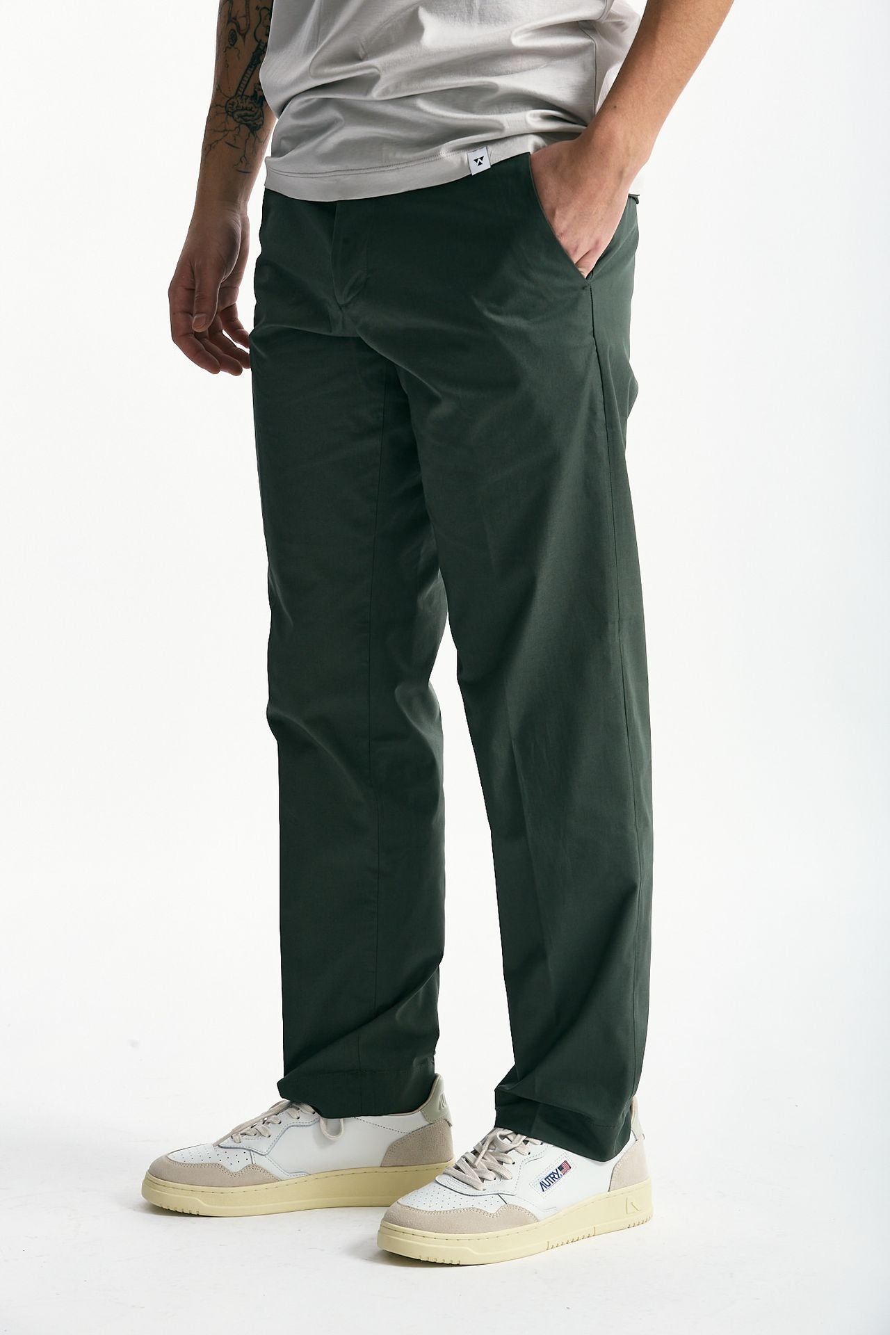 Pantalone GIOVE in cotone stretch verde men Nine in the morning - 1