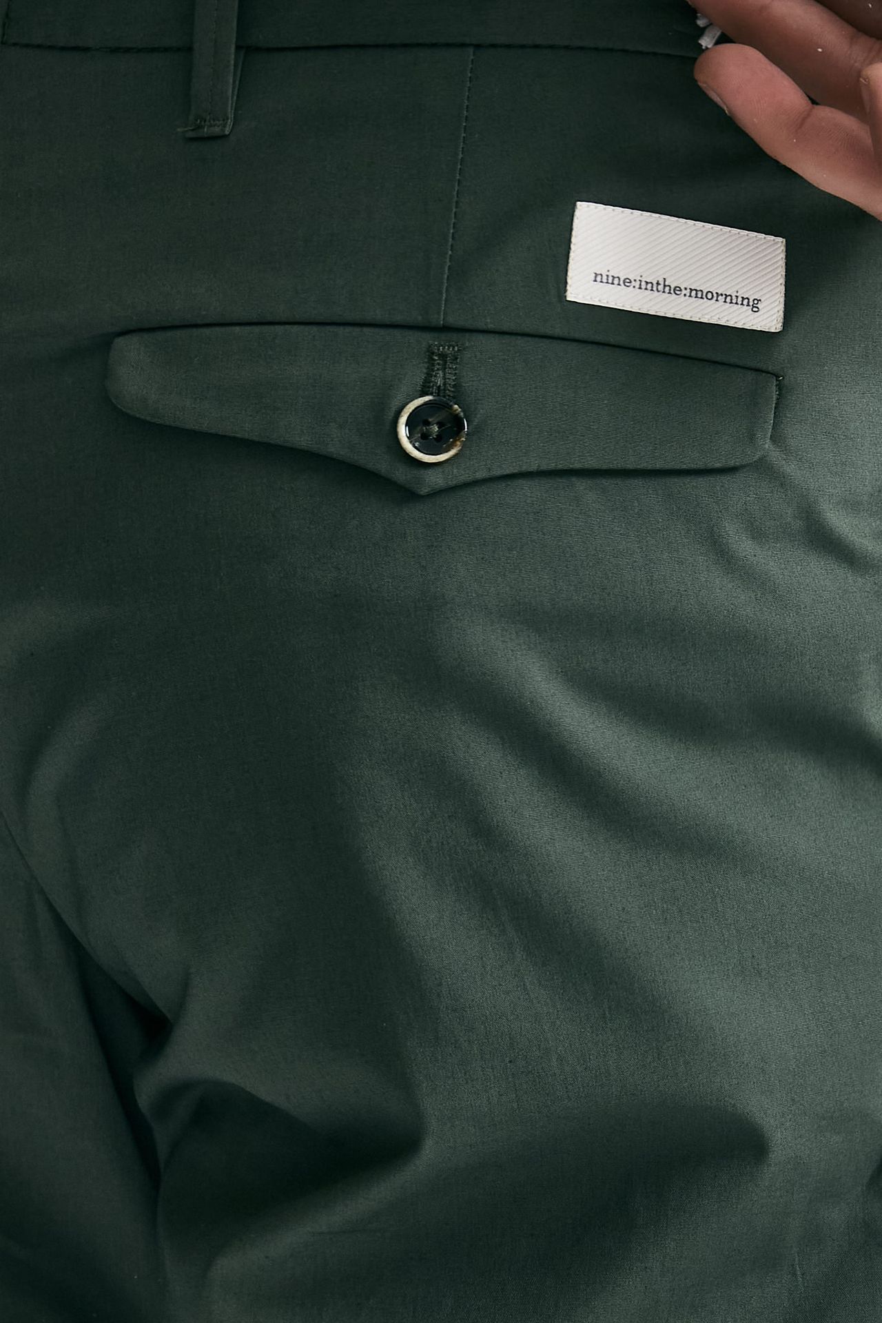 Pantalone GIOVE in cotone stretch verde men Nine in the morning - 7