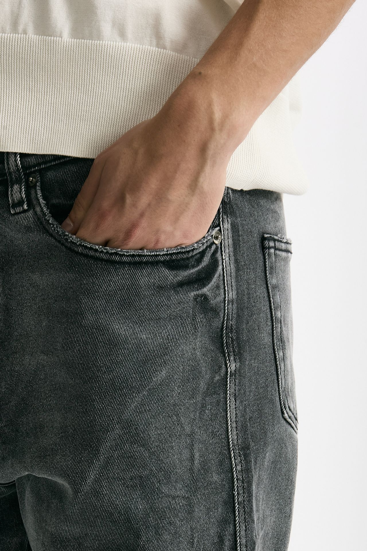 Jeans in cotone fermo grigio men Numeri - 5