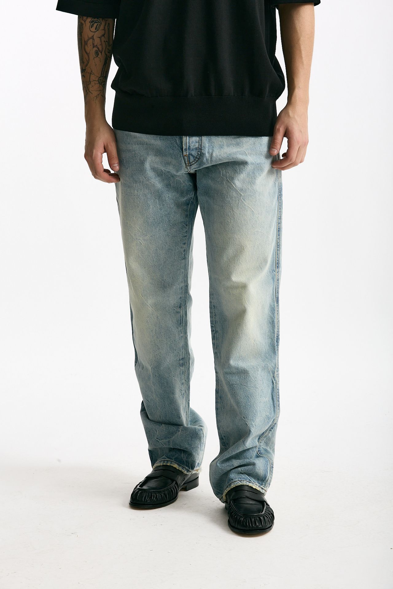 Jeans in cotone fermo lavaggio chiaro men Numeri - 2