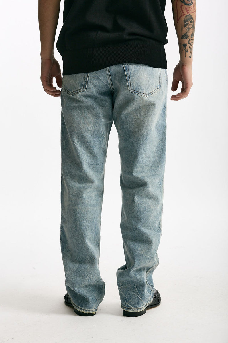 Jeans in cotone fermo lavaggio chiaro men Numeri - 4
