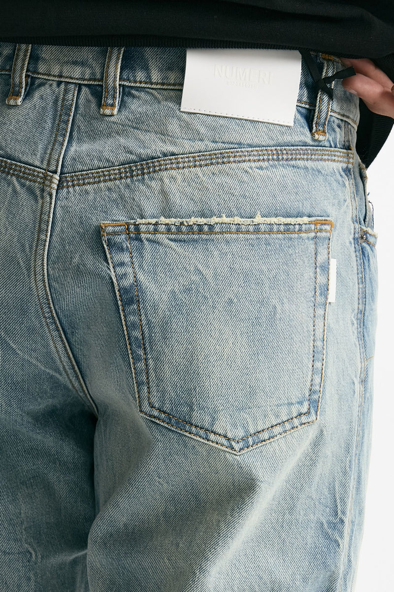 Jeans in cotone fermo lavaggio chiaro men Numeri - 7