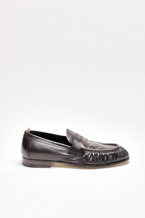 Mocassini penny SOLITUDE/015 in pelle nero men Officine creative