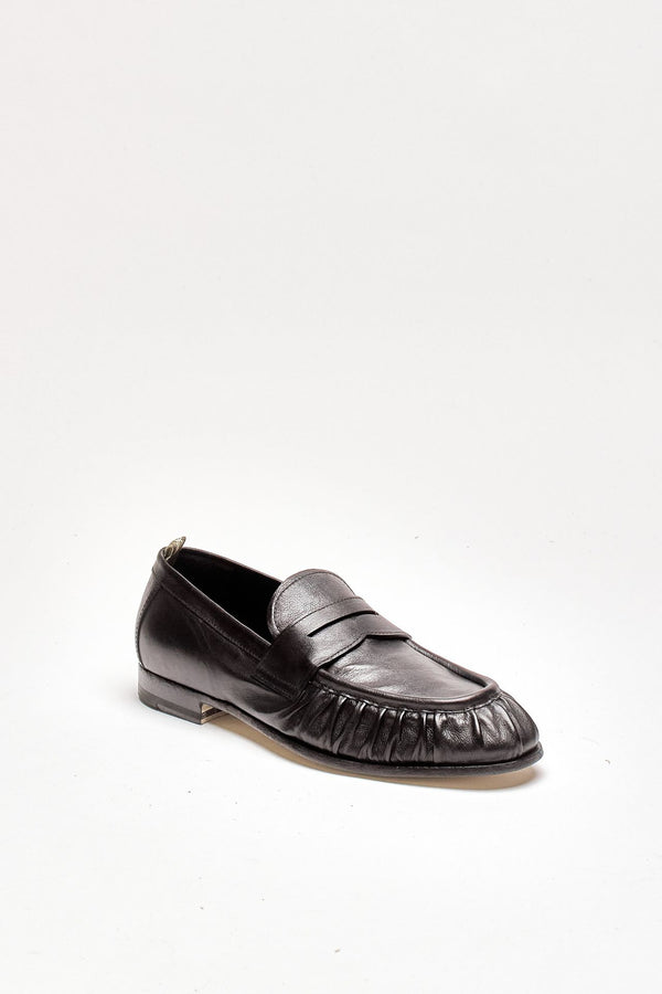Mocassini penny SOLITUDE/015 in pelle nero men Officine creative