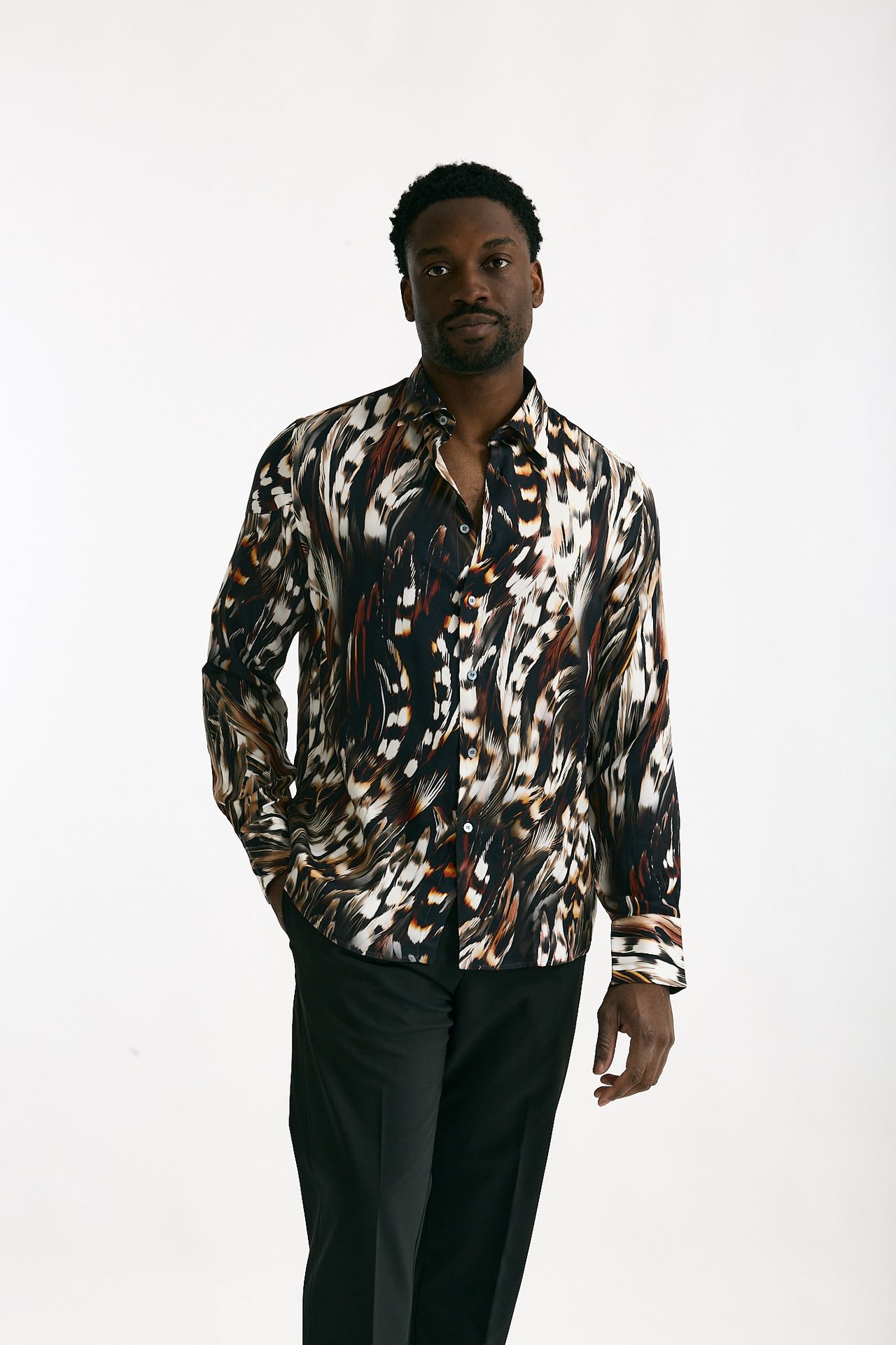 Camicia in viscosa fantasia multicolore men On me the shirt - 1
