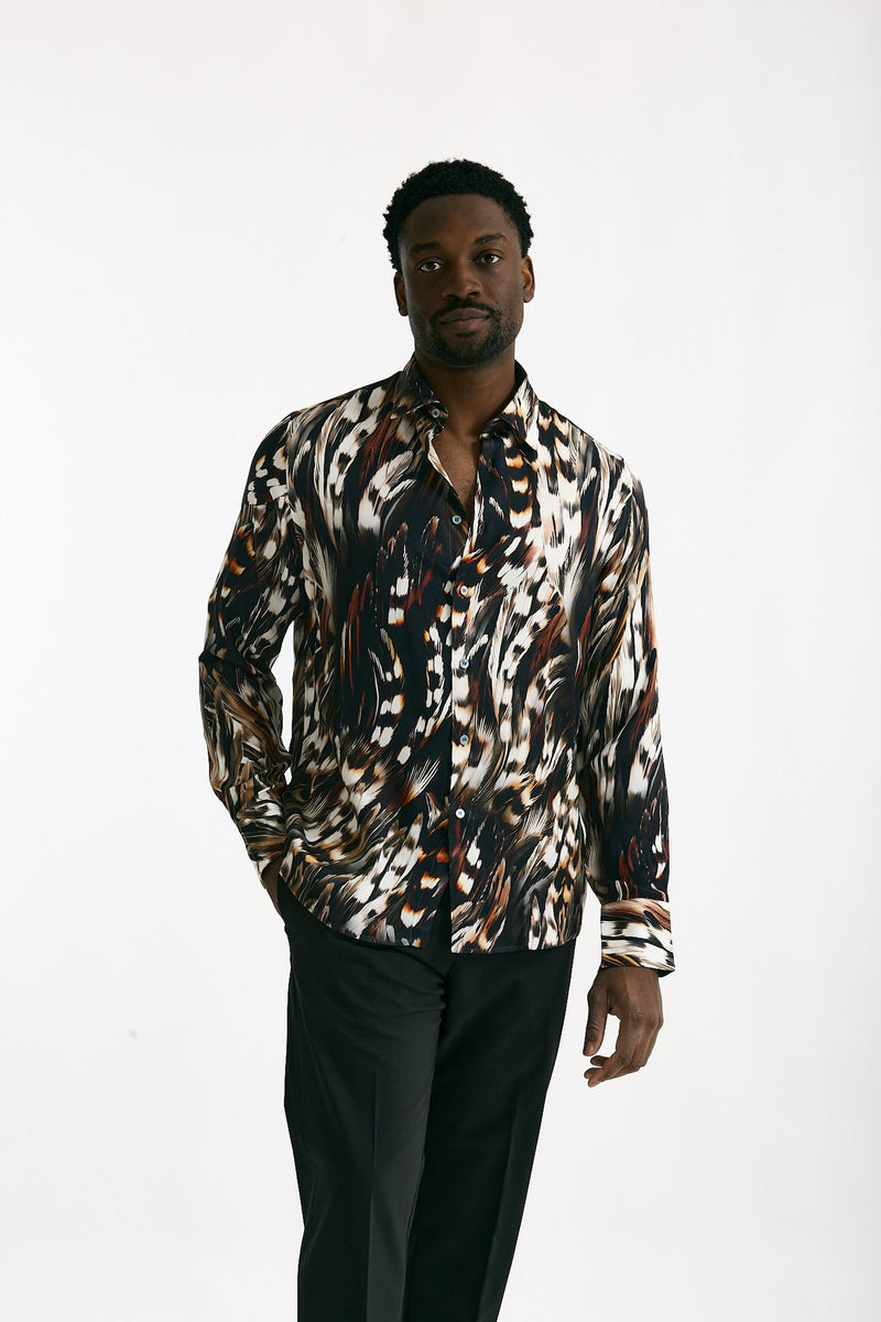Camicia in viscosa fantasia multicolore men On me the shirt - 1