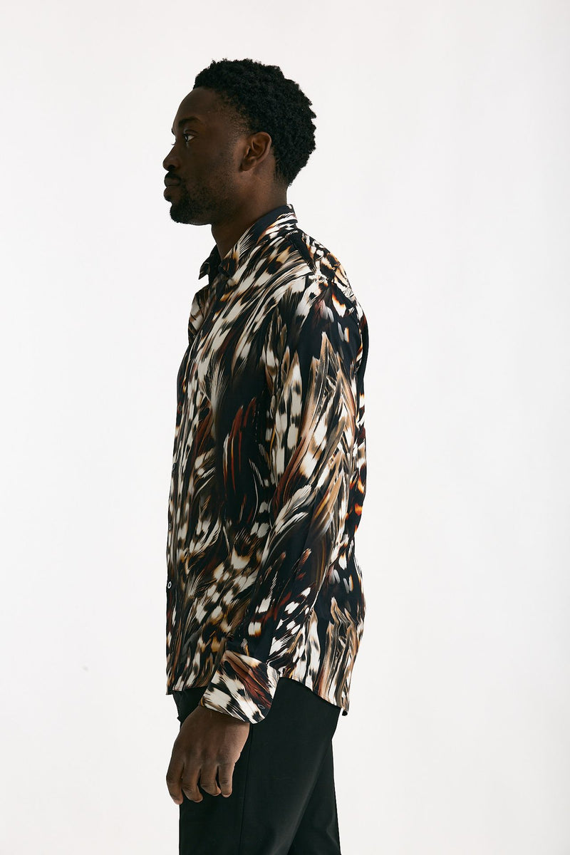 Camicia in viscosa fantasia multicolore men On me the shirt - 3
