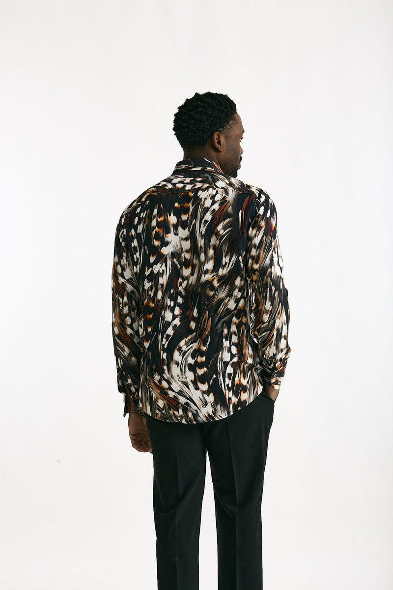 Camicia in viscosa fantasia multicolore men On me the shirt - 4