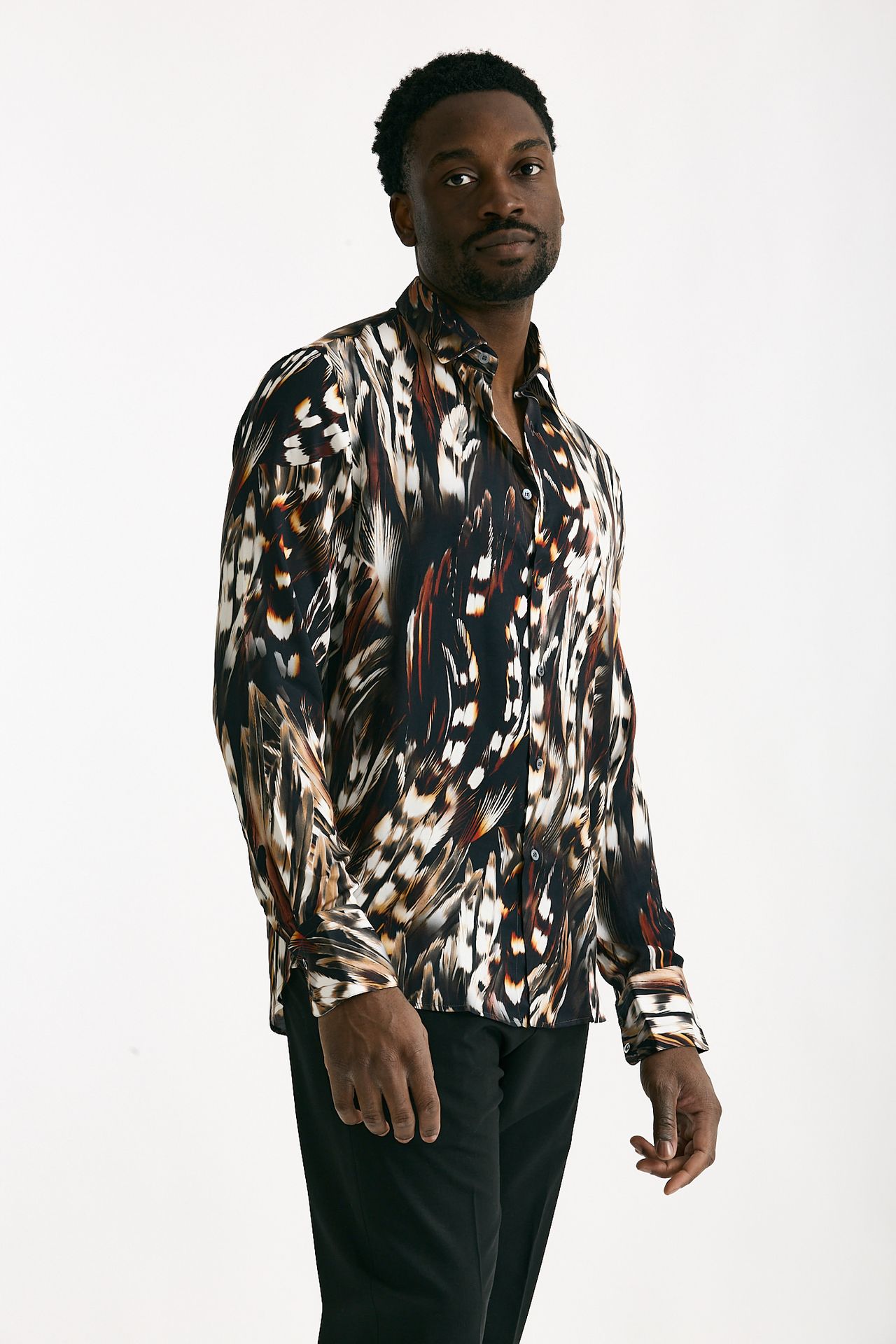 Camicia in viscosa fantasia multicolore men On me the shirt - 2